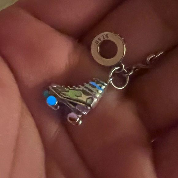 NWOT Retro Roller Skate Glow in the Dark Pendant Dangle Charm Sterling Silver - Picture 14 of 15